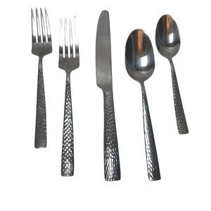Mikasa Oliver Hammered Stainless Steel Flatware 34-Piece Set